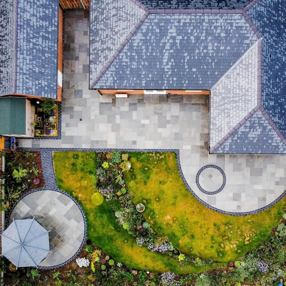 Natural stone paving